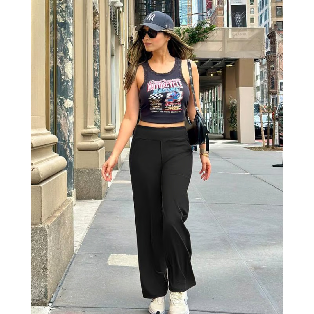 Natalia | Spodnie z wysokim stanem i szerokimi nogawkami