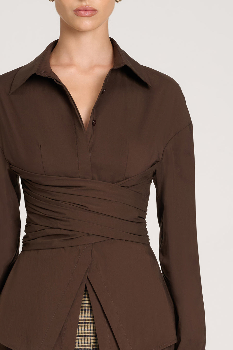 Tamara | Strukturalna koszula z marszczeniem