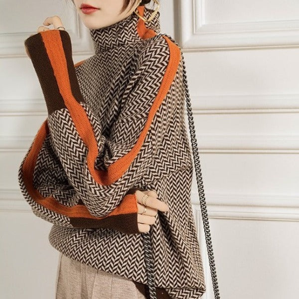 Oliwia | Golf z kontrastowymi paskami